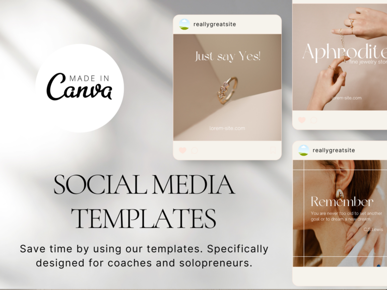 Jewelry Instagram Post Template – Editable Canva Templates with PLR