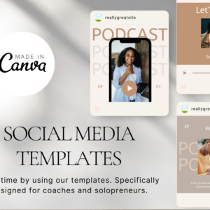 Podcast Instagram Template – Editable Canva Templates with PLR