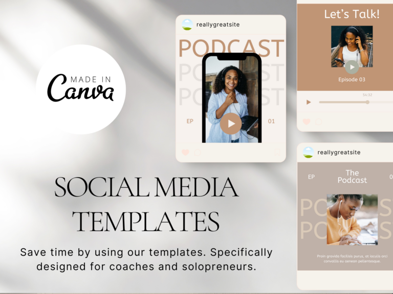 Podcast Instagram Template – Editable Canva Templates with PLR
