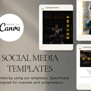 Workout Social Media Instagram Template – Editable Canva Templates with PLR