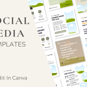 Real Estate Social Media Feed Templates – Editable Canva Templates with PLR Rights