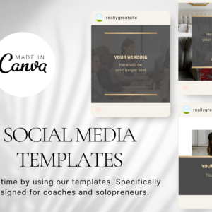 Gray Minimalist Modern Instagram Pack – Editable Canva Templates with PLR