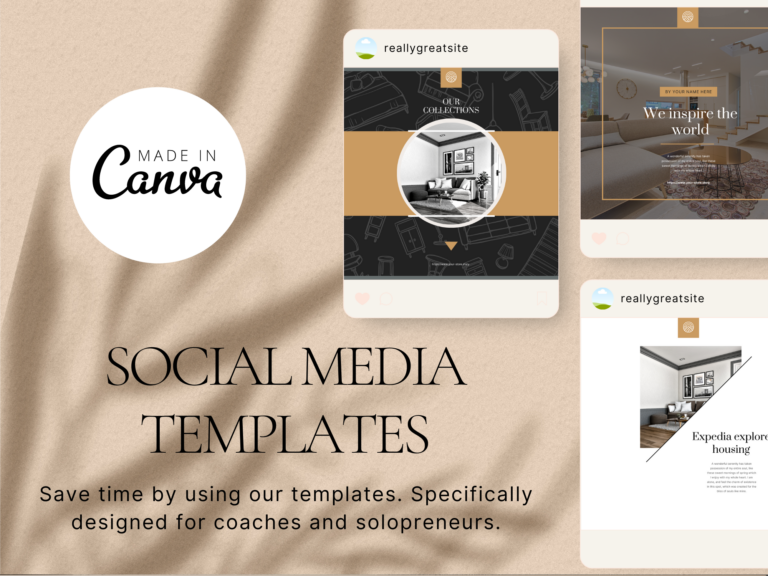 Instagram Interior Elegant Template – Editable Canva Templates with PLR
