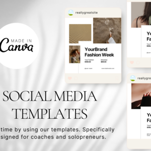 Professional Canva Template – Customizable Black & White Instagram Templates with PLR