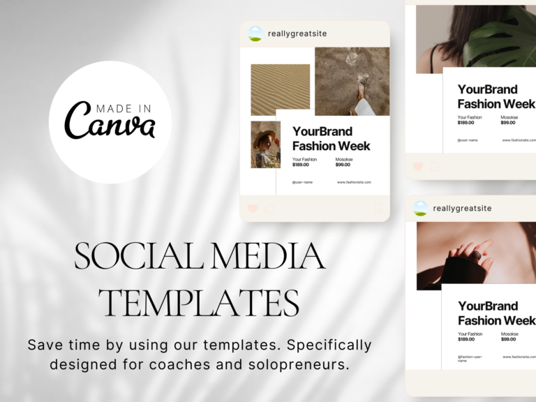Professional Canva Template – Customizable Black & White Instagram Templates with PLR