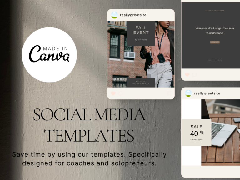 Canva Instagram Posts & Stories Template – Editable Templates with PLR