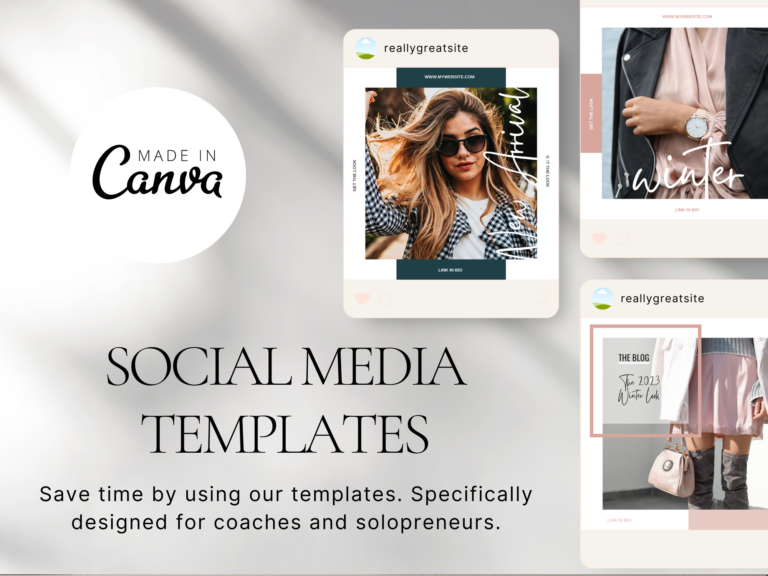 IG Stylish and Elegant Template – Customizable Canva Templates with PLR
