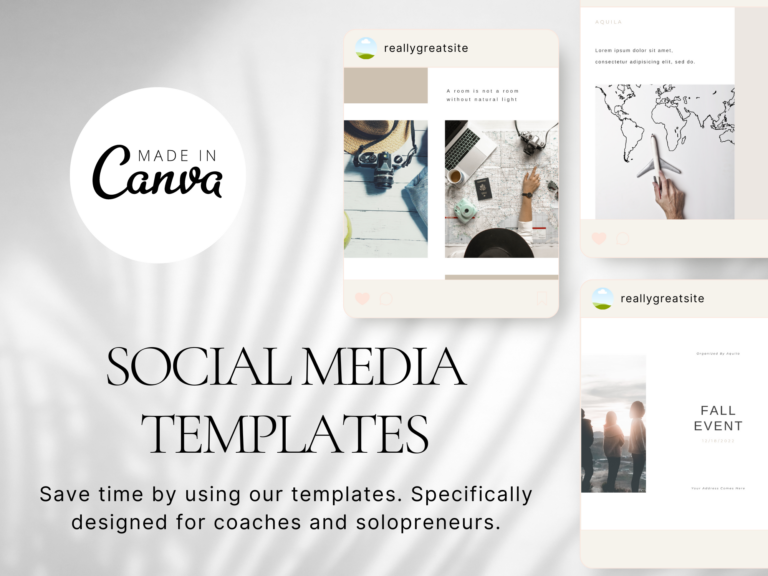 Aquila Instagram Posts and Stories – Trendy Canva Templates with PLR