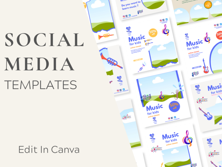 Music Instagram Post Templates – Editable Canva Templates with PLR Rights