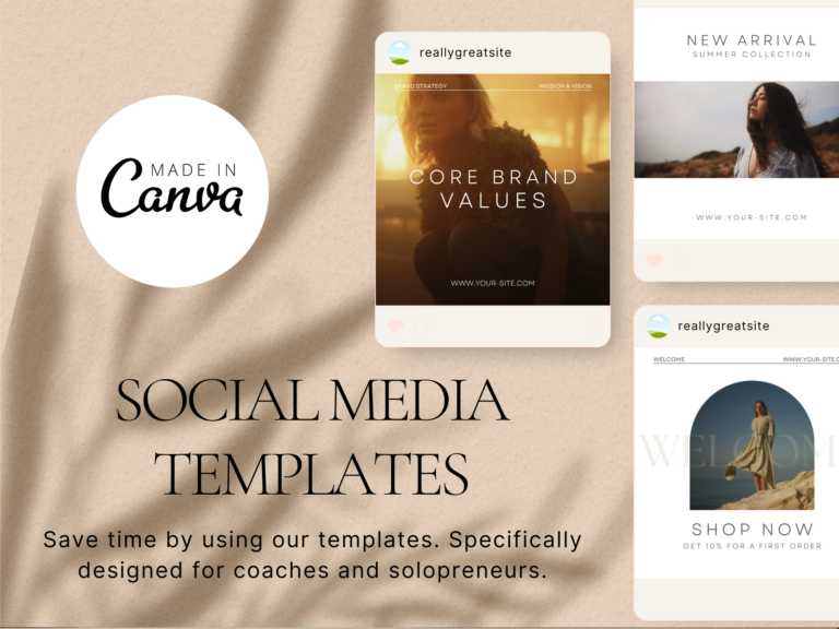 Minimalist Aesthetic Instagram Template – Editable Canva Templates with PLR