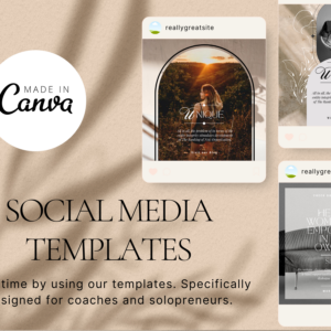 Chic Instagram Pack Templates – Editable Canva Posts and Stories with PLR