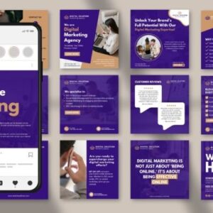 Digital Marketing Branding Social Media Templates – Editable Canva Templates with PLR