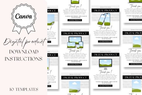 Digital Product Download Instructions Canva Templates with PLR – Editable Designs for Digital Product Success