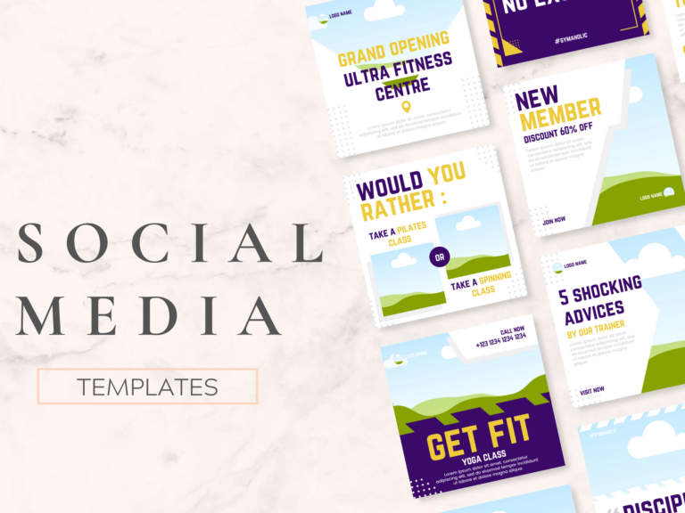 Fitness Instagram Post Templates – Editable Canva Templates with PLR Rights