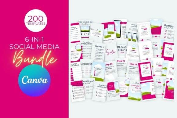 Editable Canva Bundle Social Media Pack – Editable Canva Templates with PLR