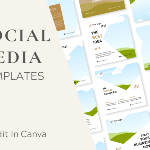 Editable Social Media Canva Templates Bundle – 240 Designs with PLR
