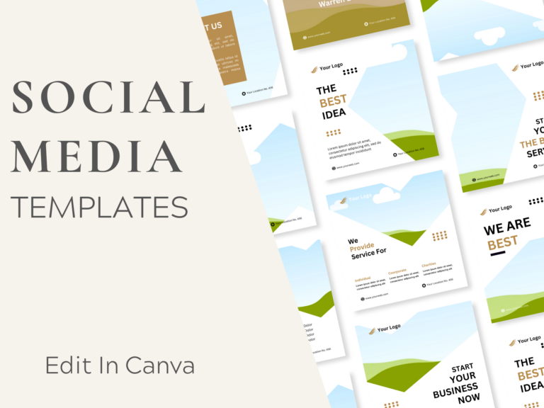 Editable Social Media Canva Templates – 280 Designs with PLR