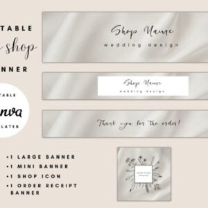 Elegant Etsy Shop Banner Templates with PLR – Editable Canva Designs for Professional Store Branding