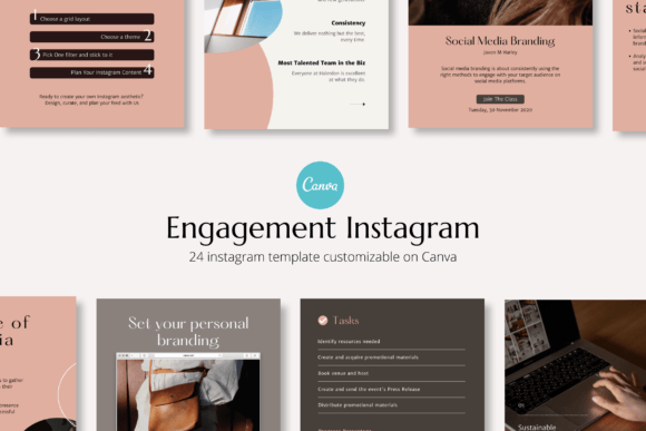 Engagement Puzzle Instagram Templates – Editable Canva Templates with PLR Rights