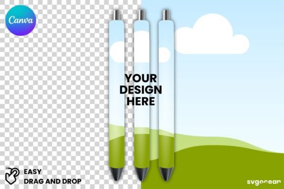 Epoxy Pen Wrap Mockup with PLR – Editable Canva Template for Pen Designs