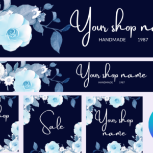Etsy Banner Templates with PLR – Editable Canva Shop Branding Kit for Sellers