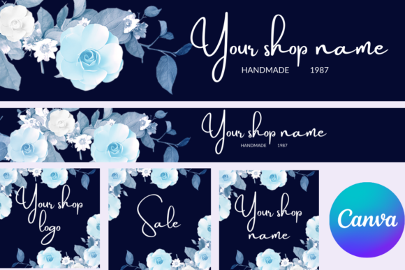 Etsy Banner Templates with PLR – Editable Canva Shop Branding Kit for Sellers