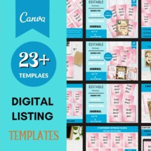 Etsy Listing Seller Mockup Canva Templates with PLR – Editable Designs for Digital Product Listings
