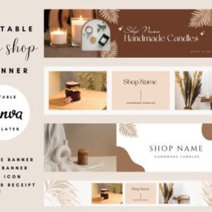 Etsy Shop Banner Editable Canva Templates with PLR – Professional Branding Kit