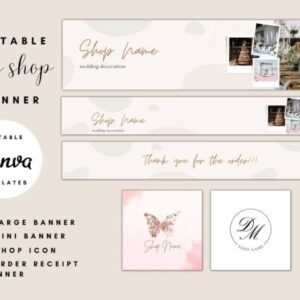Wedding Etsy Shop Banner Templates with PLR – Editable Designs for Professional Store Branding