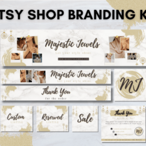 Etsy Shop Branding Kit Canva Templates with PLR – Editable Designs for Jewelry Shops