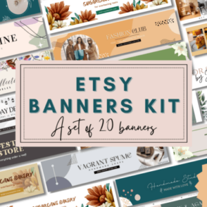 20 Etsy Banner Kit Canva Templates with PLR – Editable Designs for Professional Etsy Banners