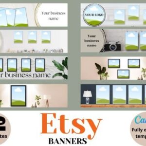 Printable Etsy Banner Templates Canva Editable – PLR Designs for Professional Etsy Branding