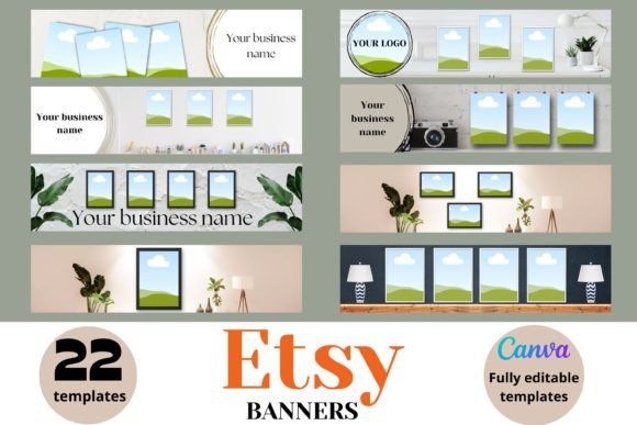 Printable Etsy Banner Templates Canva Editable – PLR Designs for Professional Etsy Branding
