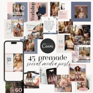 Feminine Elegance Social Media Post Kit – Luxurious and Modern Canva Templates with PLR Rights
