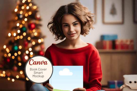 KDP Book Cover Smart Mockup Canva Template with PLR – Editable for Realistic Book Advertising