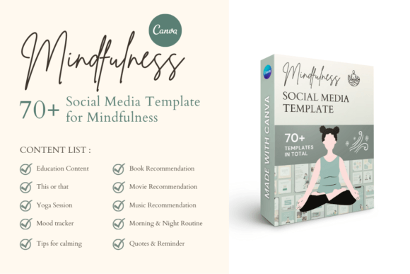 Mindfulness Bundle Canva Templates – Editable Canva Templates with PLR Rights