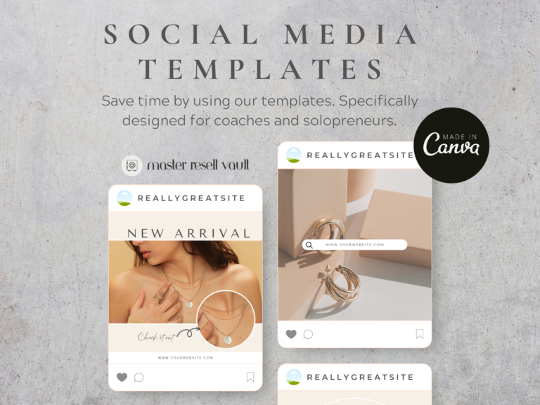 Jewelry Social Media Posts – Editable Canva Templates with PLR Rights