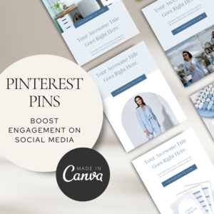 Pinterest Pins Editable Canva Templates – Customizable Designs with PLR
