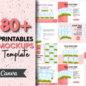 Printable Products Canva Mockup Templates with PLR – Editable for Etsy Sellers and Creators