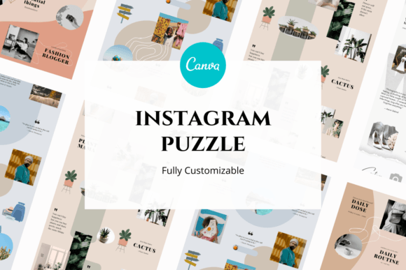 Instagram Puzzle Templates – Editable Canva Templates with PLR Rights