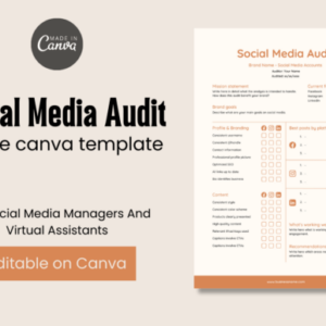 Social Media Audit Canva Template – Editable and Customizable with PLR Rights