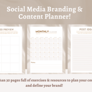 Social Media Branding Content Planner – Editable Canva Templates with PLR