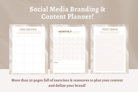Social Media Branding Content Planner – Editable Canva Templates with PLR