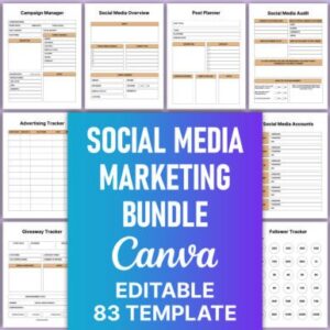 Social Media Marketing Bundle Canva – Editable Canva Templates with PLR