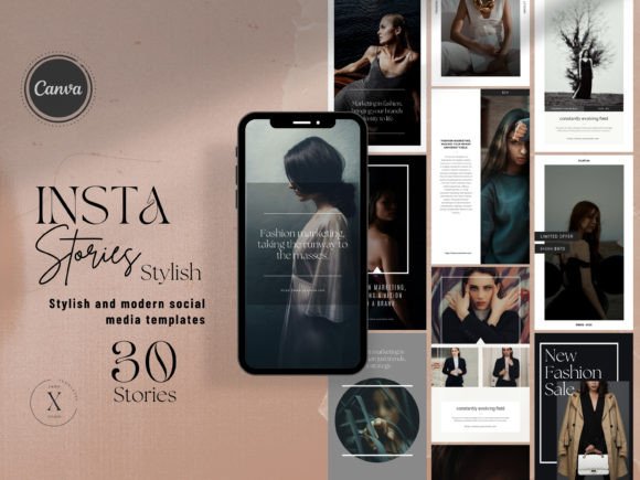 Stylish Canva Social Media Templates – Editable Instagram Story Templates with PLR