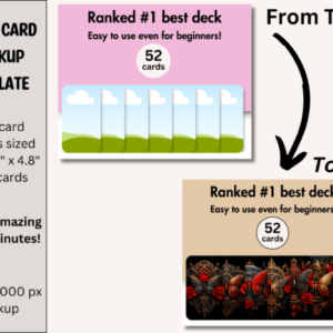 Tarot Card Product Mockup Canva Template with PLR – Editable for Mystical Design Showcases
