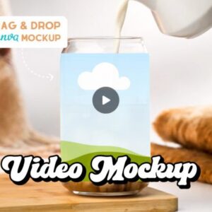 Glass Can Video Mockup – Customizable Canva Template with PLR for Cup Businesses