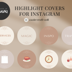 Boho Instagram Highlights – Editable Canva Templates with PLR Rights