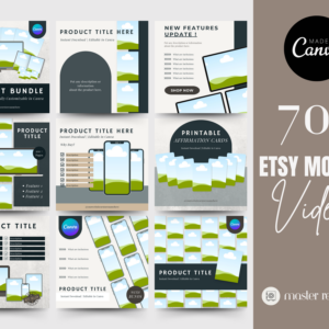 70 Etsy Listing Video Canva Templates with PLR – Editable Designs for Digital and Printable Products