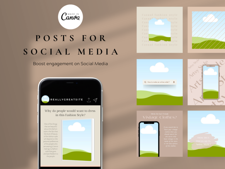 50 Neutral Instagram Post Templates – Editable Canva Templates with PLR